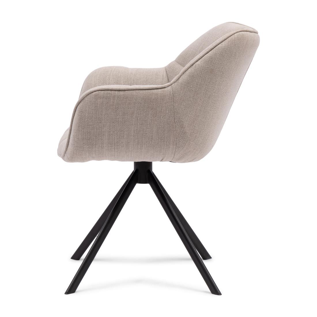 Carnaby Dining Armchair Turning Leg, mouliné linen, fabulous flax