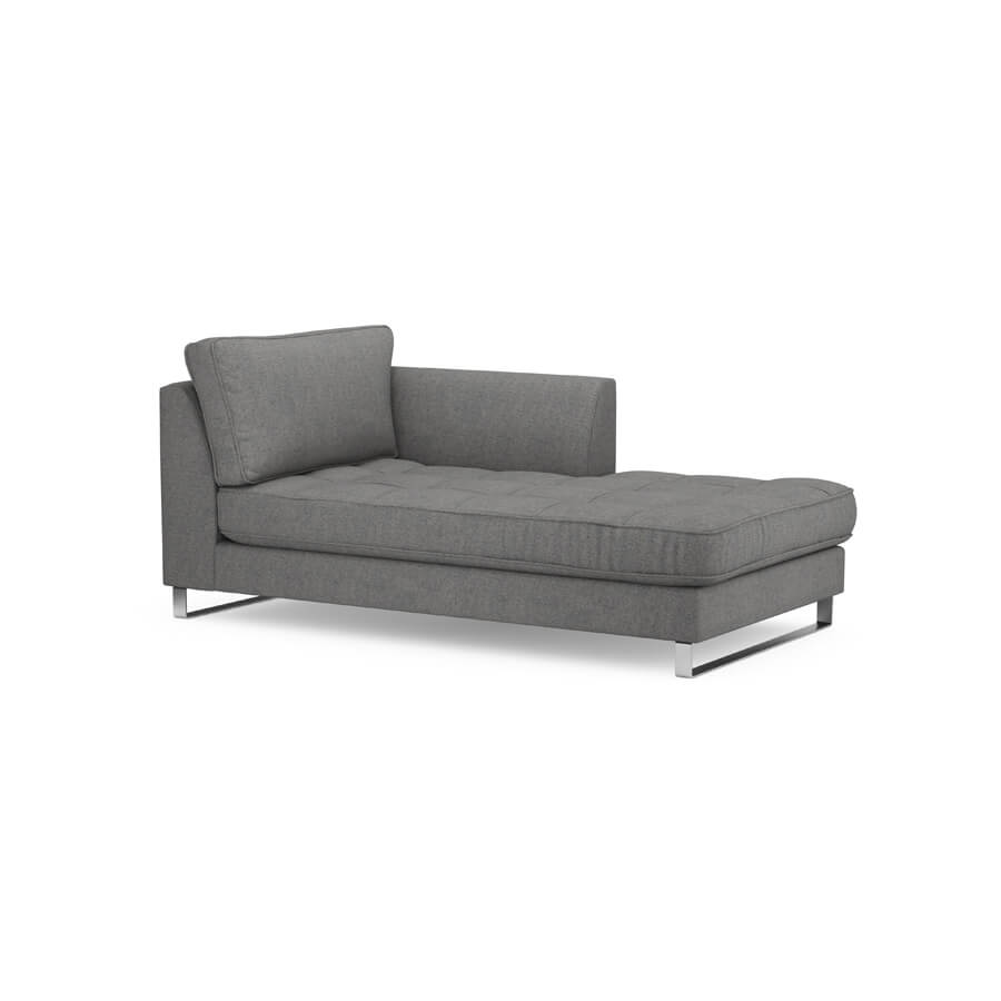 West Houston Chaiselongue Right, oxford weave, classic charcoal
