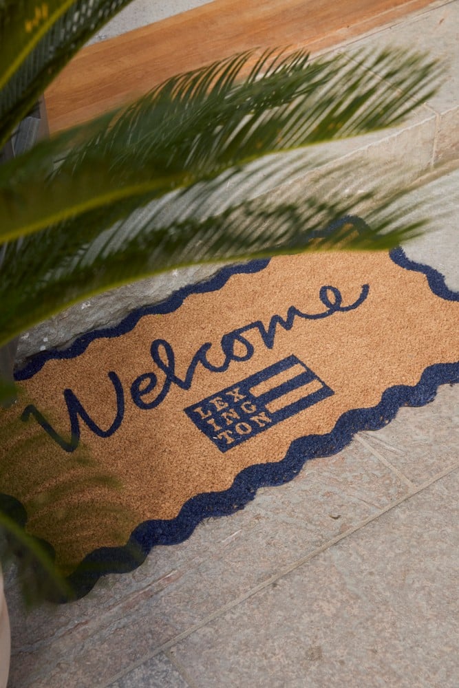 Welcome Door Mat 90x45 natural/blue