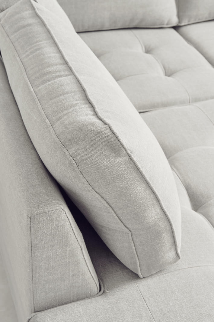 West Houston Ecksofa Chaiselongue Links, Baumwolle Ash Grey