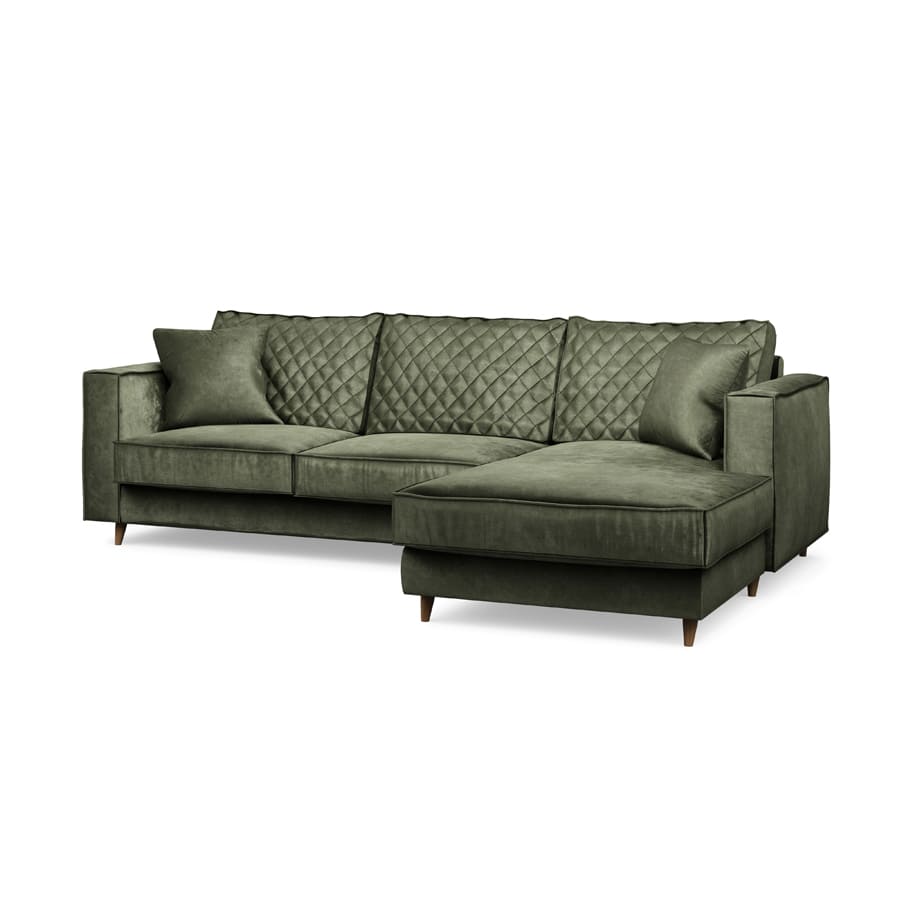 Kendall Sofa with Chaiselongue Right velvet,  Ivy