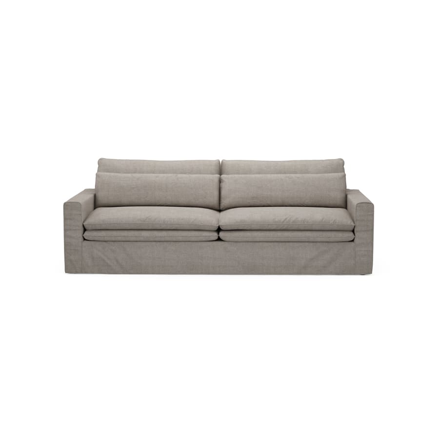 Continental Sofa 3,5 Seater, washed cotton, stone