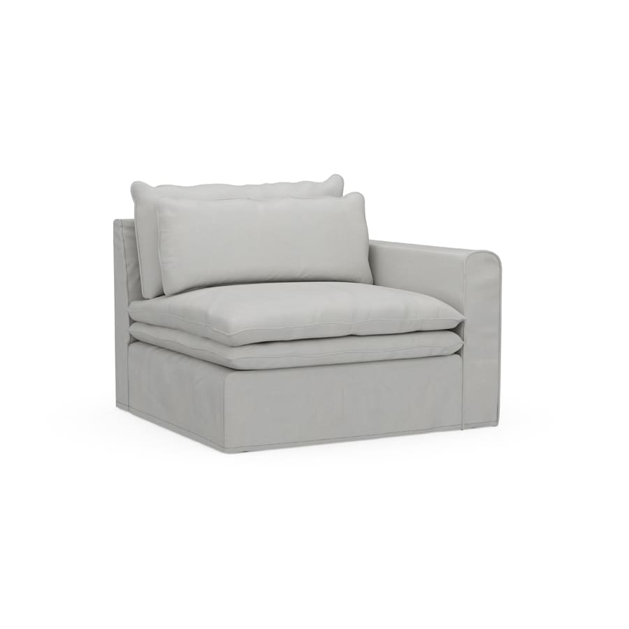 Continental Corner Right,  washed cotton, ash grey
