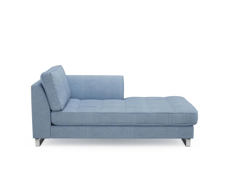 West Houston Chaise Longue Right, washed cotton, ice blue