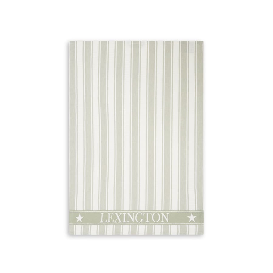 Icons Cotton Waffle Striped Sage Green/White 50x70