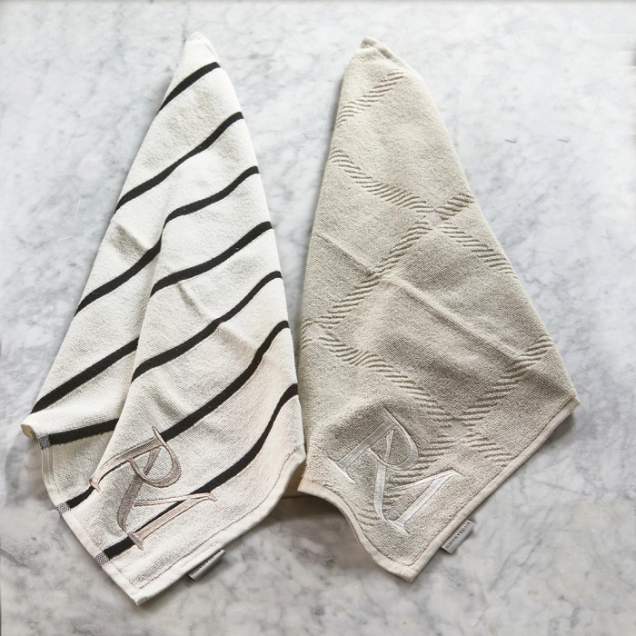 RM Stripes&Check Kitchen Towel S/2