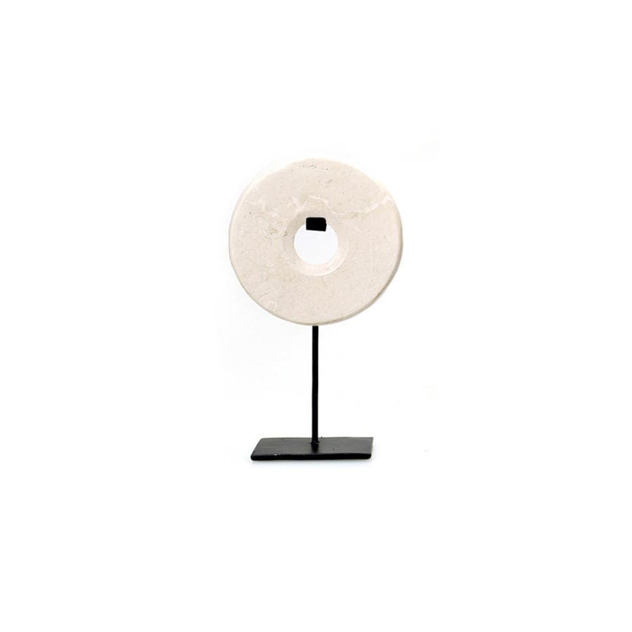 Marble Disc on Stand white S