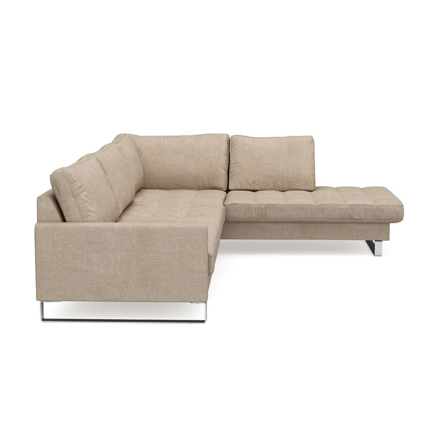 West Houston Ecksofa Chaiselongue Rechts, Baumwolle Natural