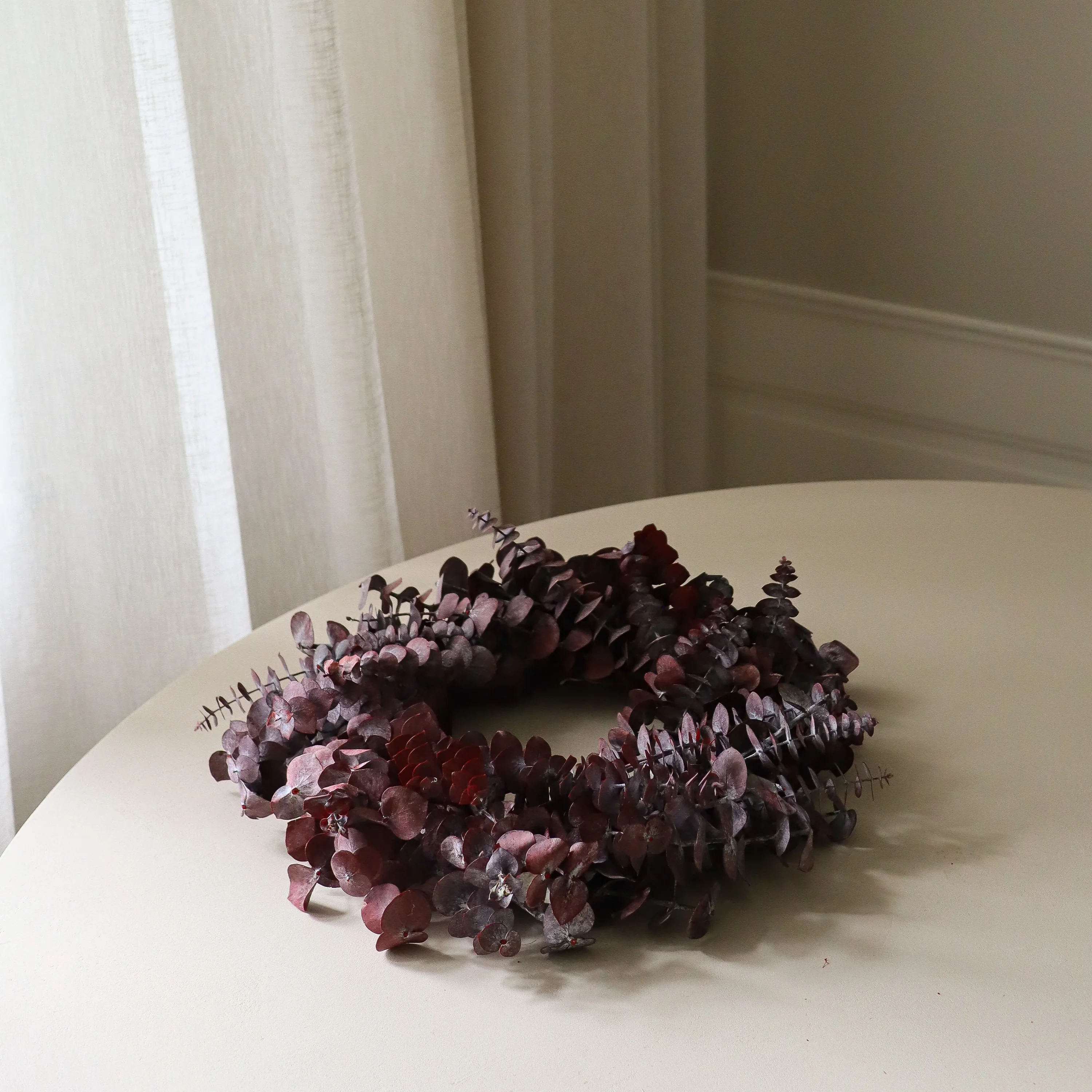 Dark Red Eucalyptus Wreath D40
