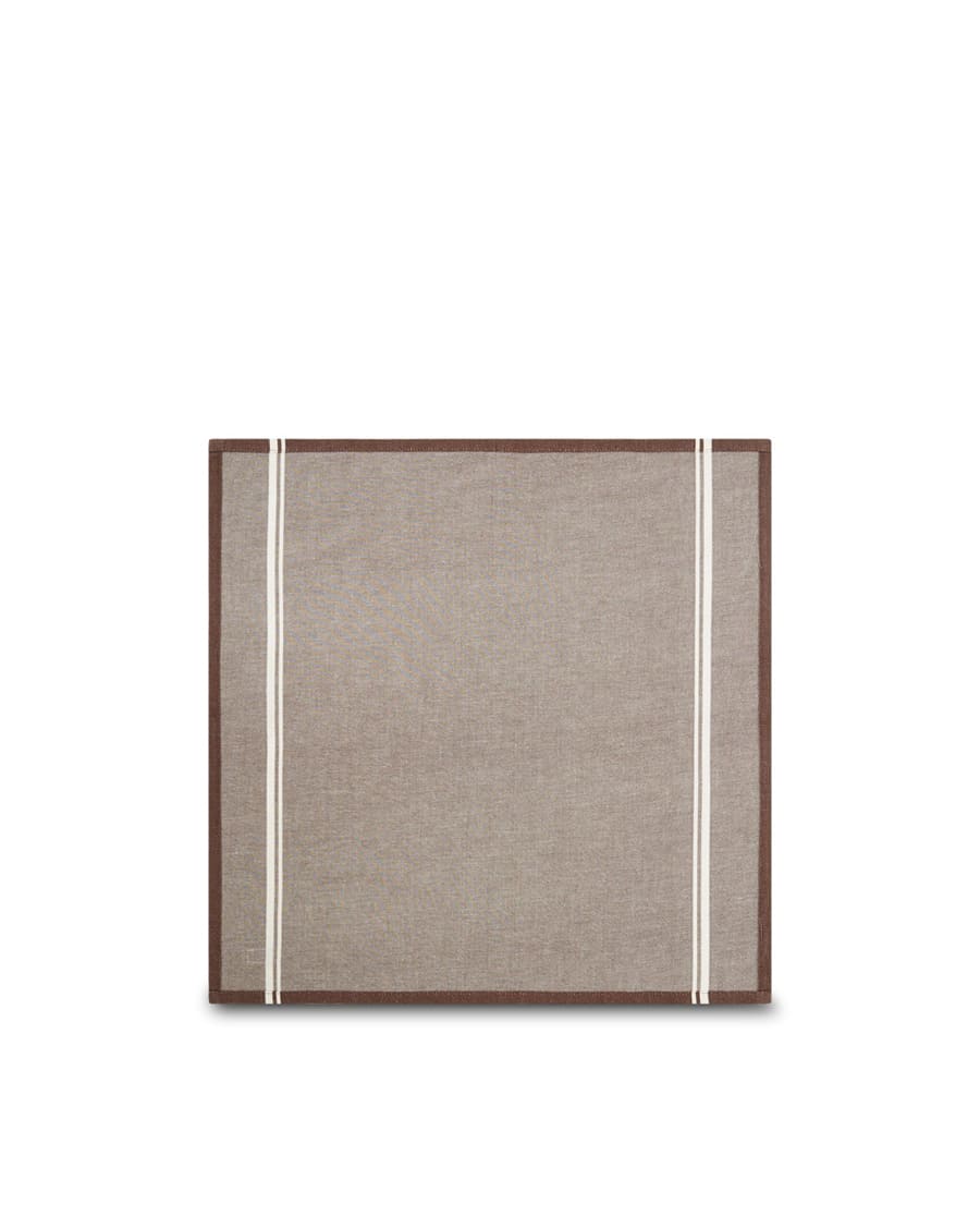 Cotton Twill Napkin 50x50 brown/white