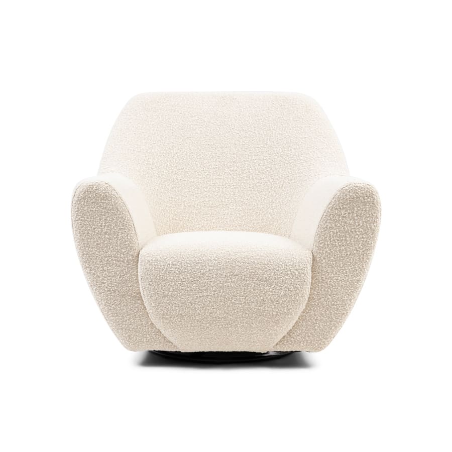 The Jill Swivel Chair, bouclé, white sand