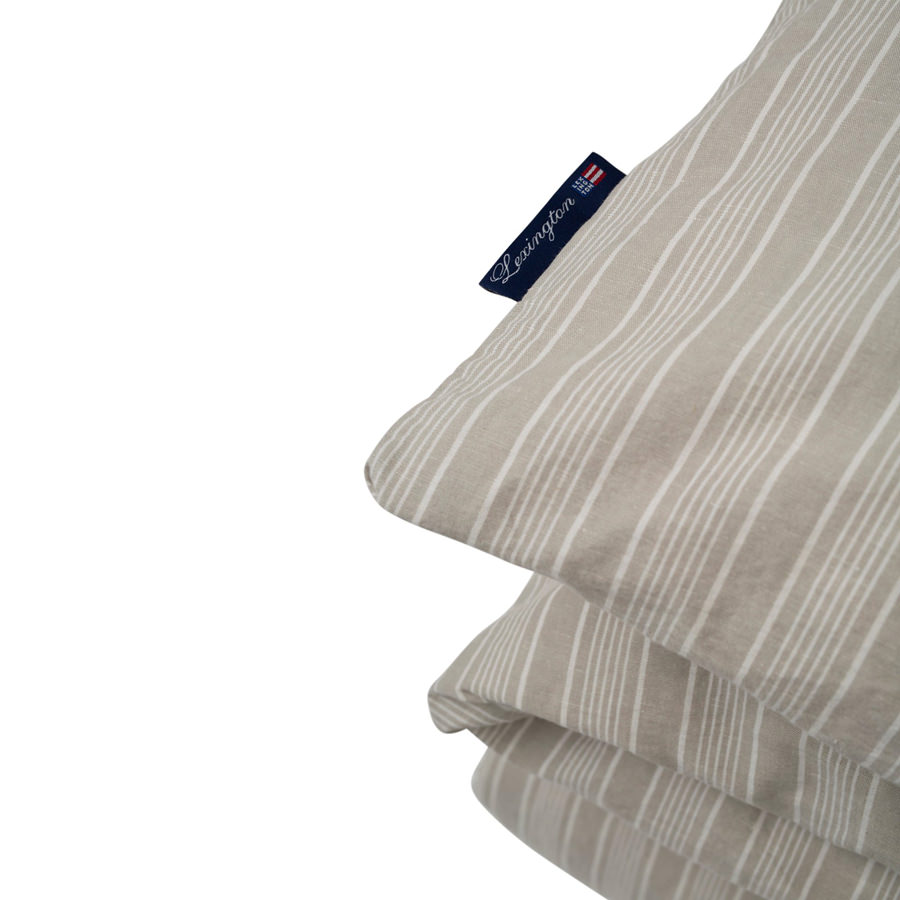 Light Gray Striped Cotton Linen Duvet 135x200