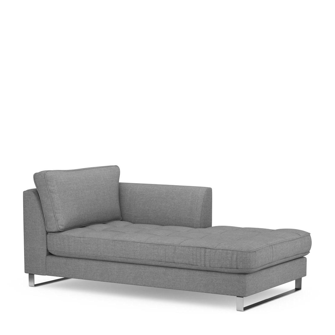 West Houston Chaiselongue Right, washed cotton, grey