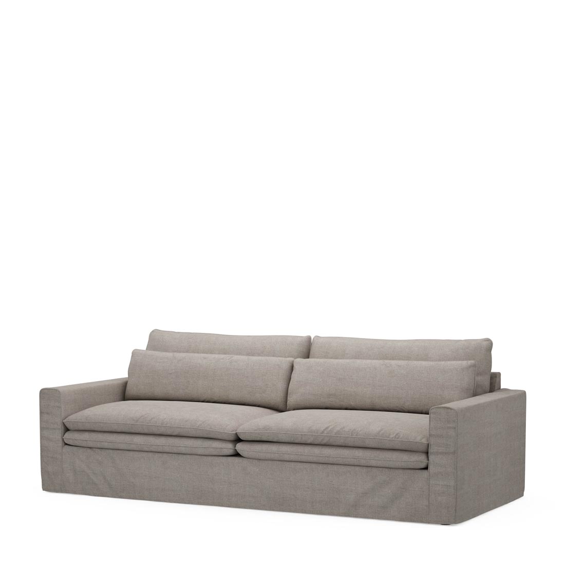 Continental Sofa 3,5 Seater, washed cotton, stone