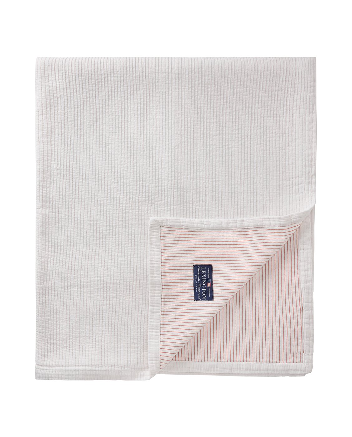 Striped Bedspread 160x240 White/Coral