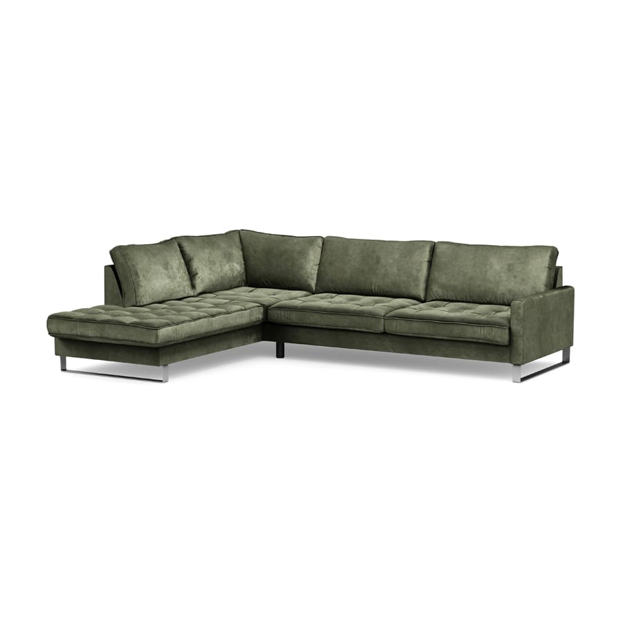 West Housten Corner Sofa CL Left Velvet Ivy