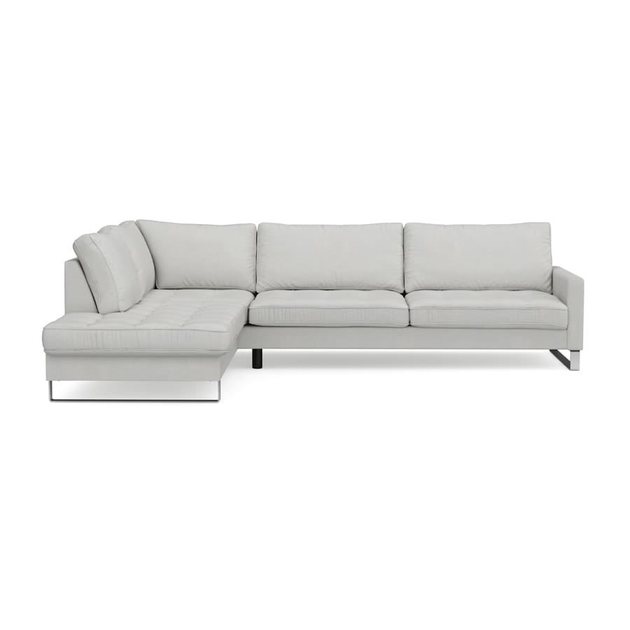 West Houston Ecksofa Chaiselongue Links, Baumwolle Ash Grey