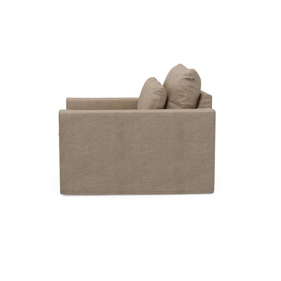 Continental Love Seat, washed cotton, natural