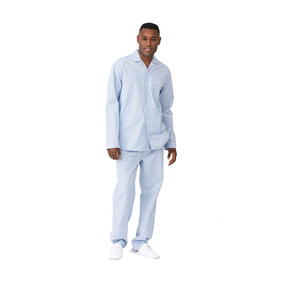 Pajama Set organic XS blue/white