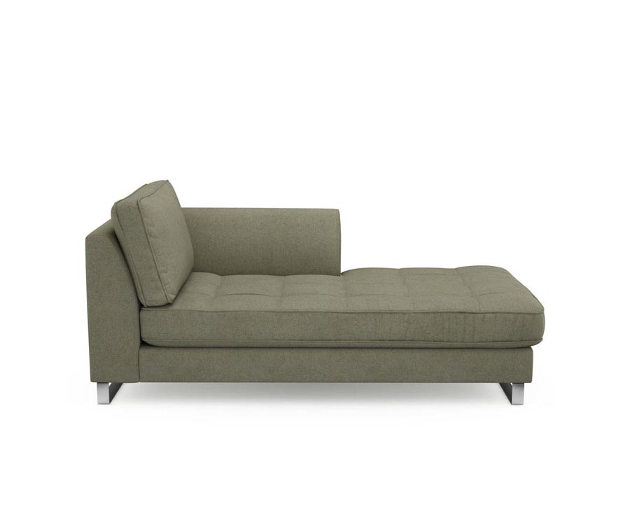 West Houston Chaiselongue Right, oxford weave, forest green