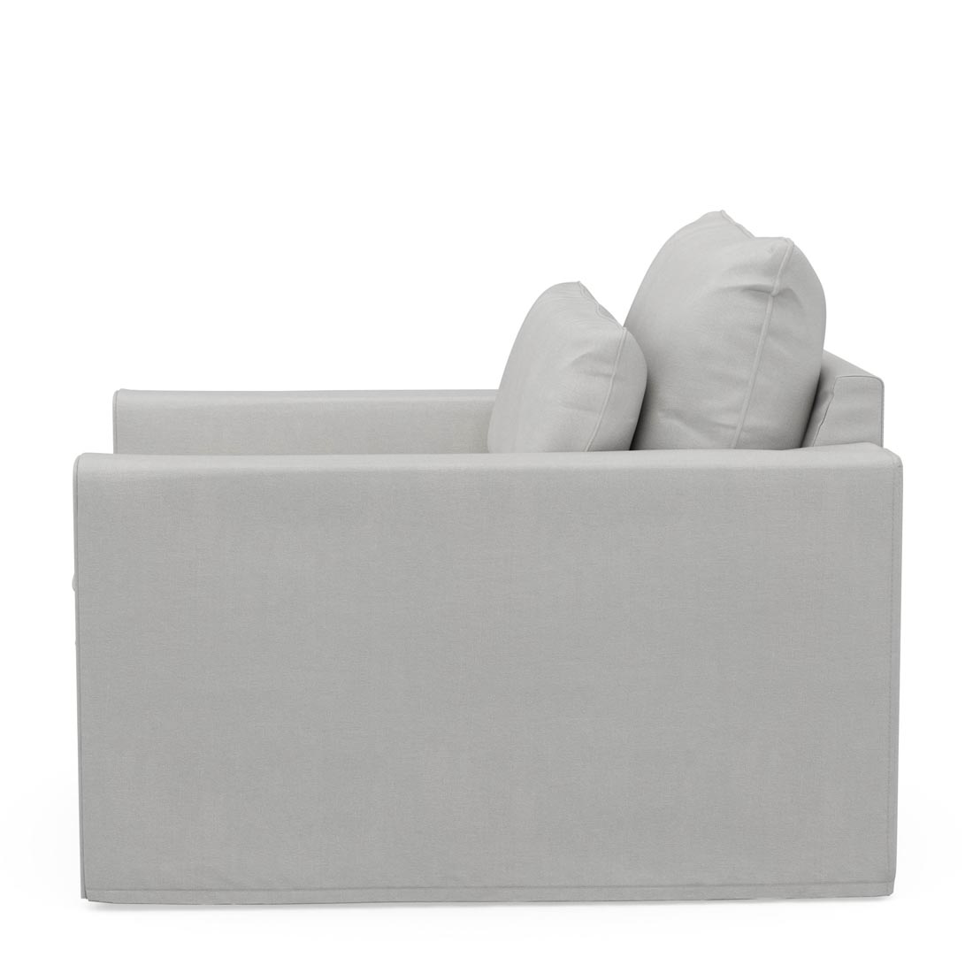 Continental Love Seat, washed cotton, ash grey