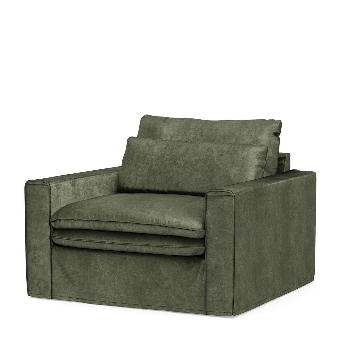 Continental Love Seat, velvet, ivy