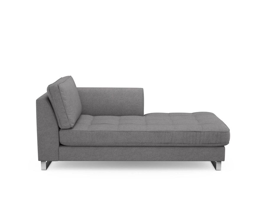 West Houston Chaiselongue Right, oxford weave, steel grey