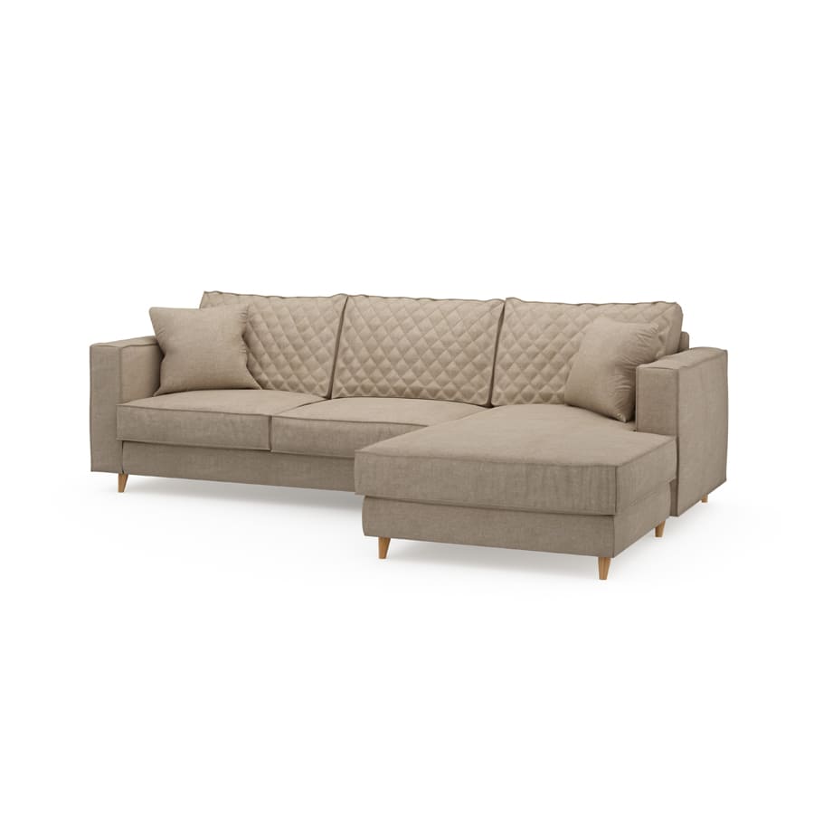 Kendall Sofa with Chaiselongue Right Cotton Nature