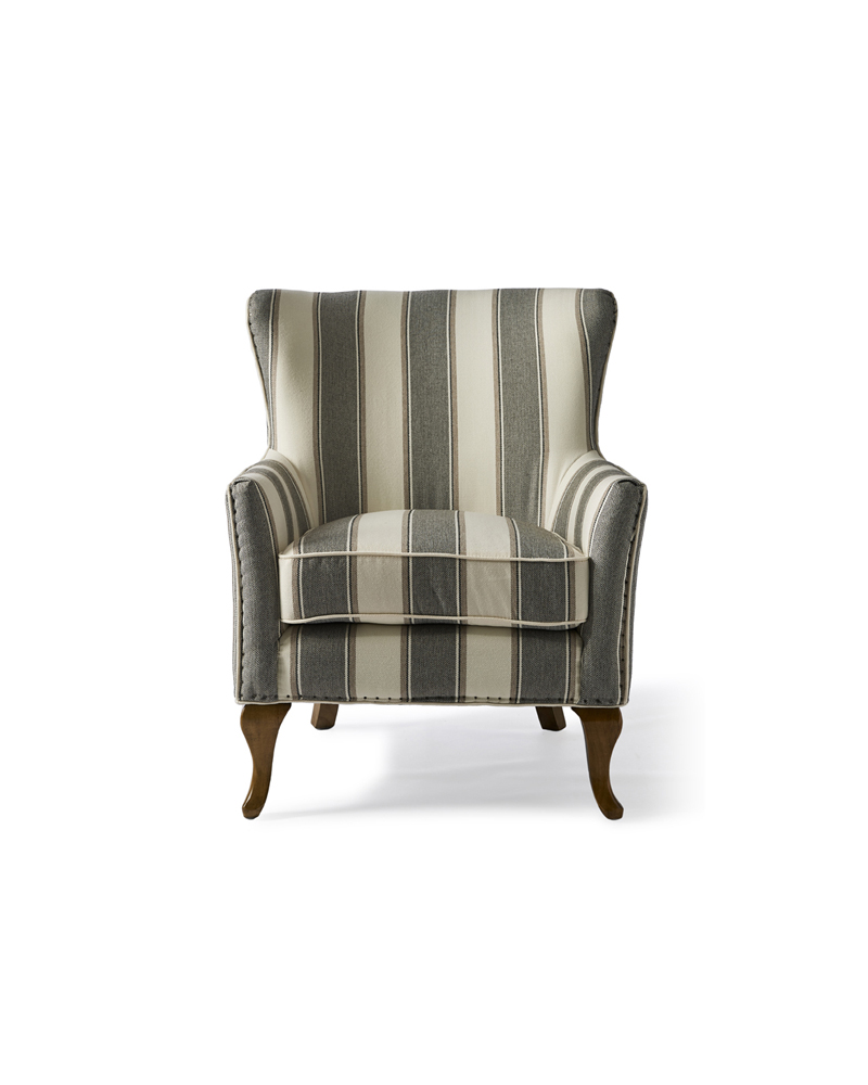 Cavendish Armchair, Grey Stripes