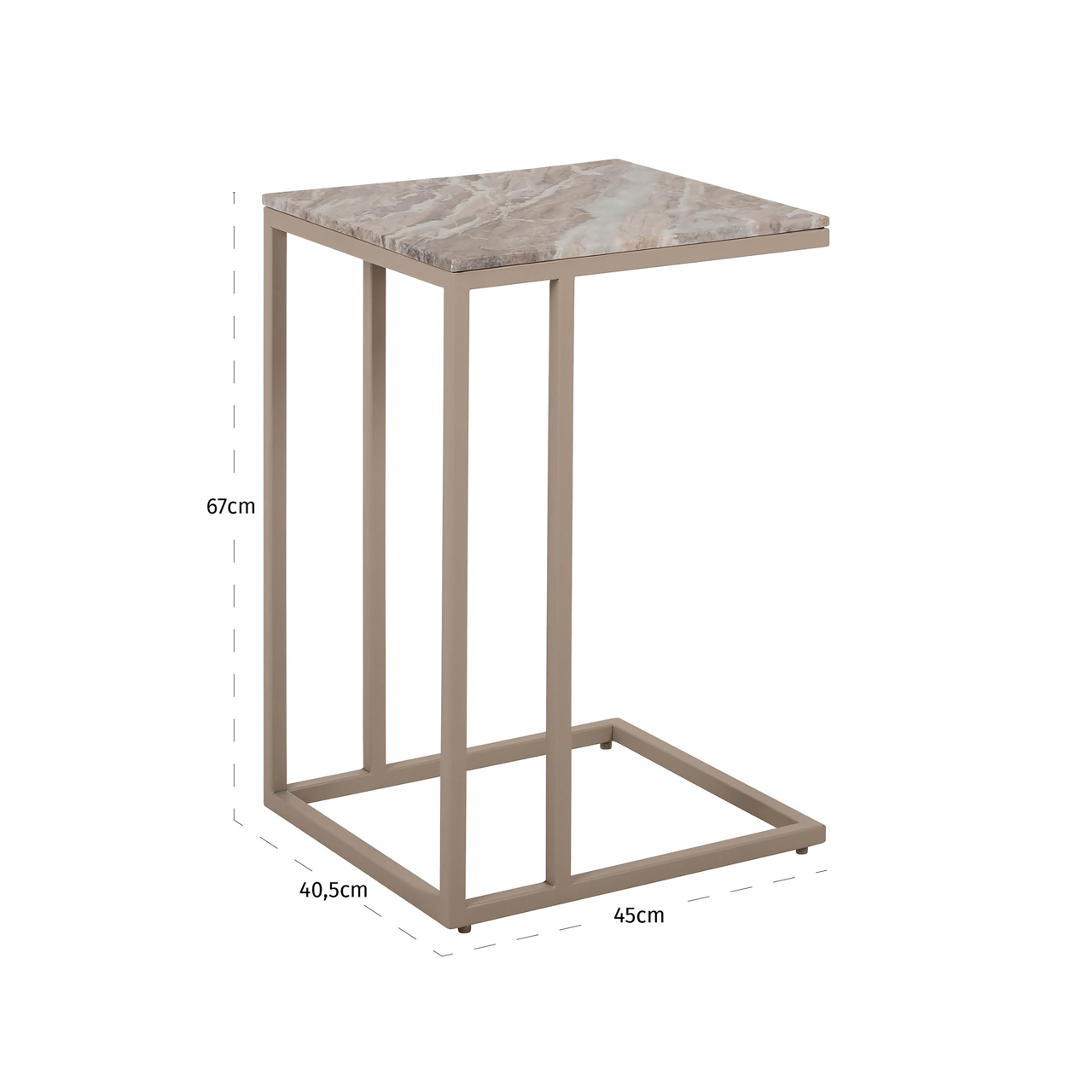 Sofabeistelltisch Fairfax clay