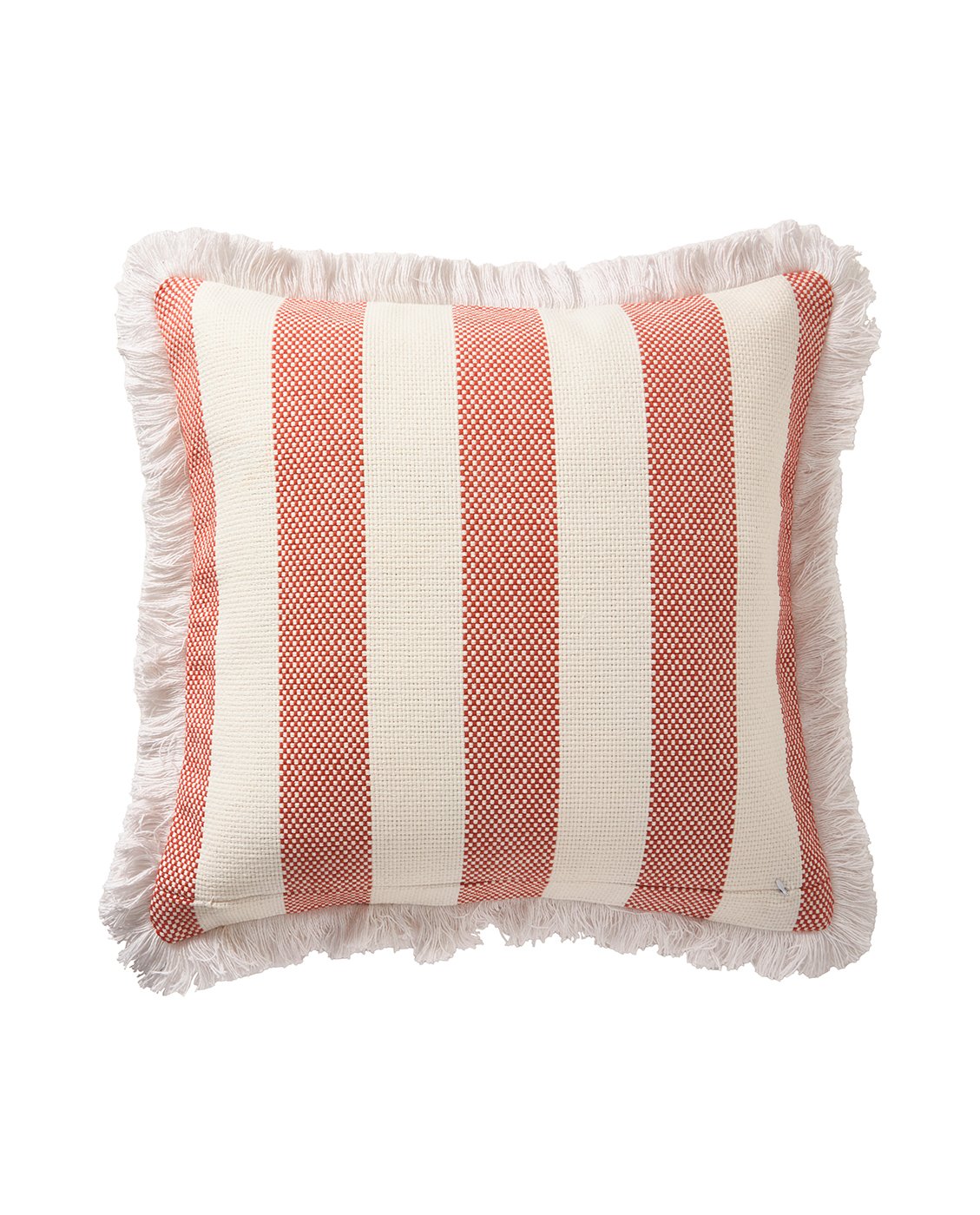 KB Block Striped Fringe 50x50 white/coral