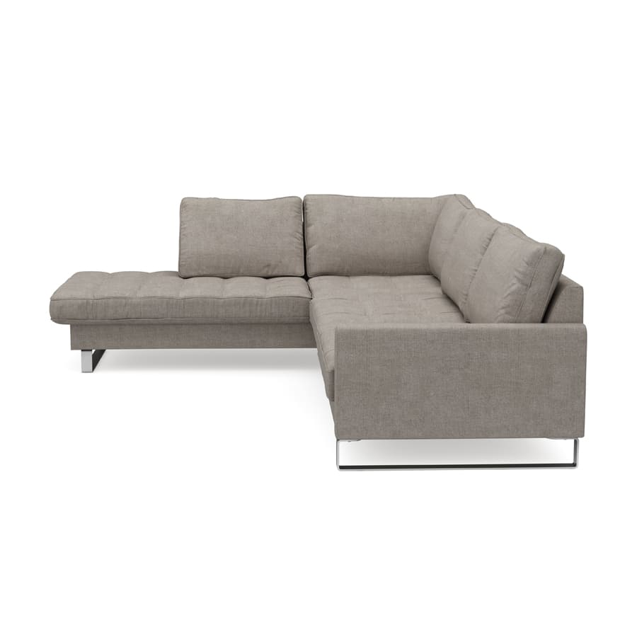 West Houston Ecksofa Chaiselongue Links, Baumwolle Stone