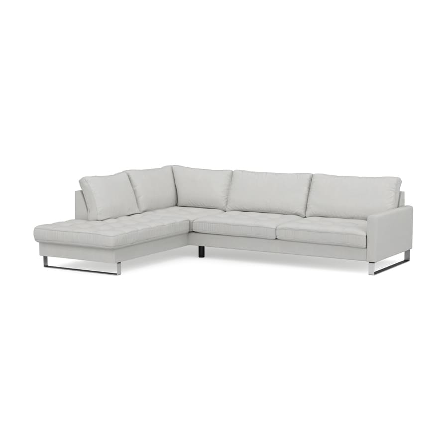 West Houston Ecksofa Chaiselongue Links, Baumwolle Ash Grey