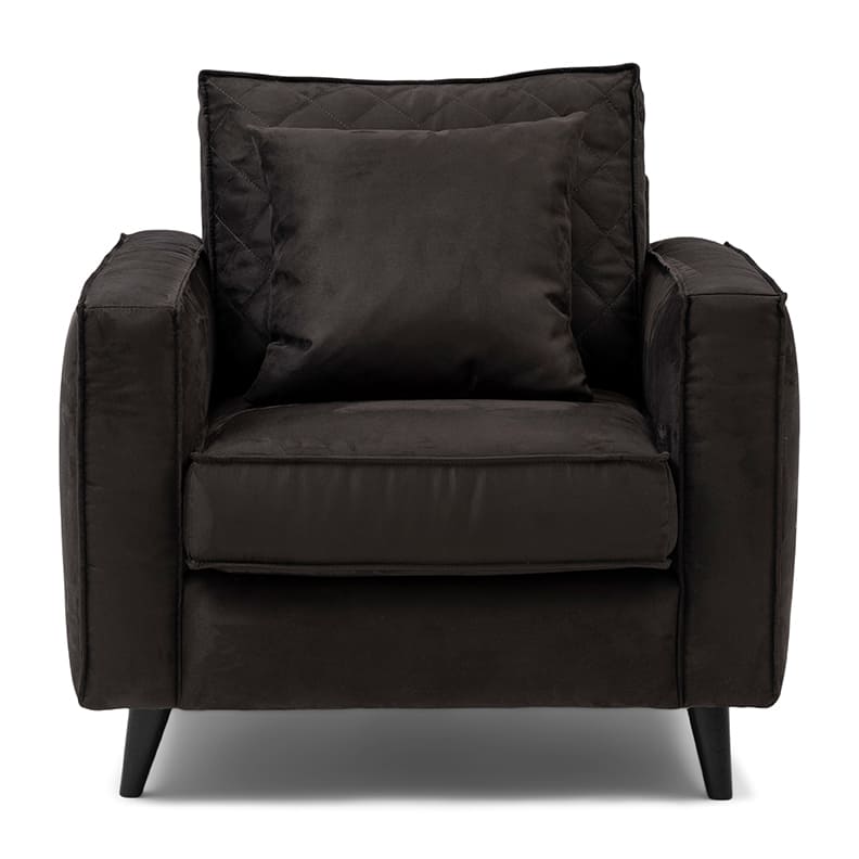 Kendall Armchair, scottish suede, noir