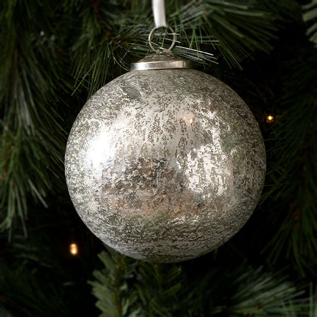 Antique Christmas Ornament Silver 13cm