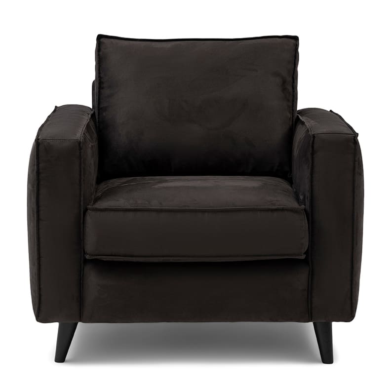 Kendall Armchair, scottish suede, noir