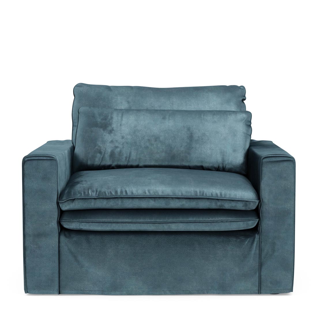 Continental Love Seat, velvet, petrol