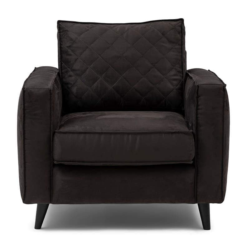 Kendall Armchair, scottish suede, noir