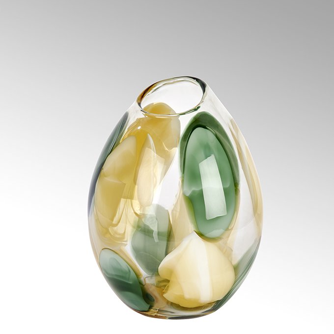 Bagoda Vase H29,5 grün/beige