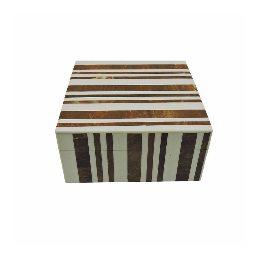 Box Square Stripe brown 15x15