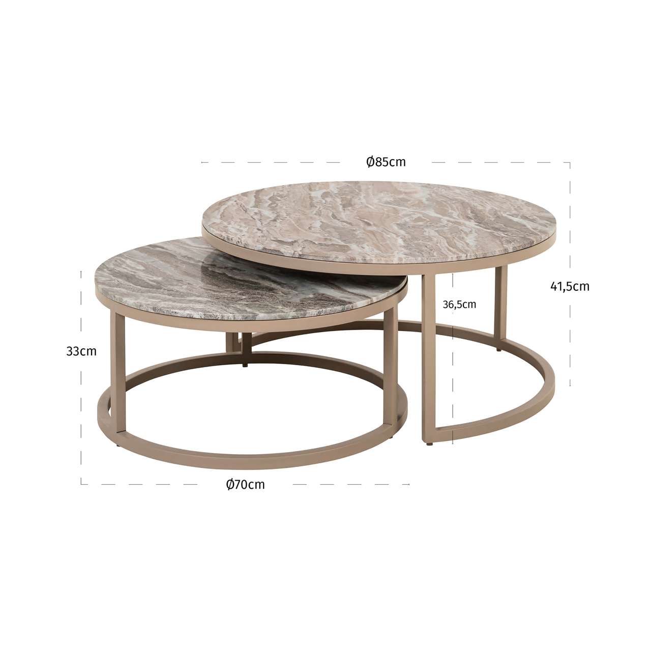 Couchtisch Fairfax clay (Set of 2)