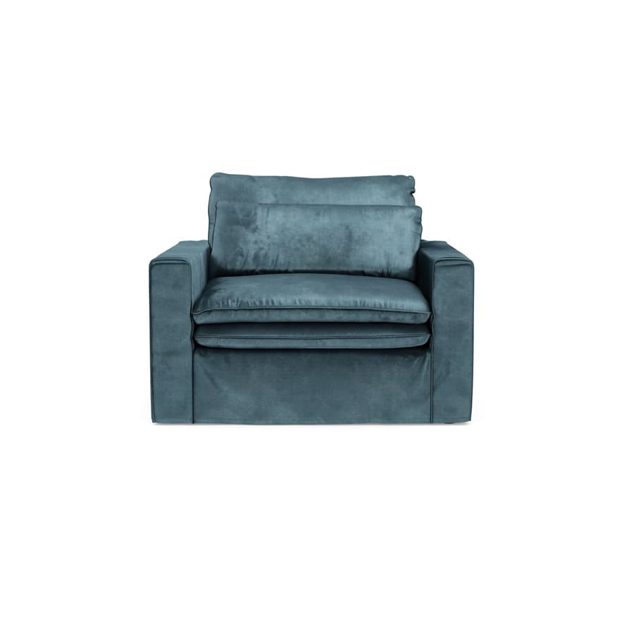 Continental Love Seat, velvet, petrol