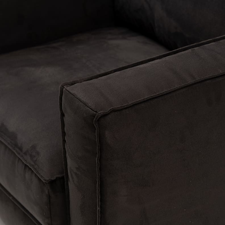 Kendall Armchair, scottish suede, noir