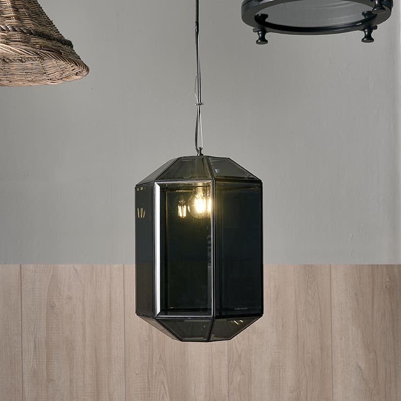 French Glass Hanging Lamp
