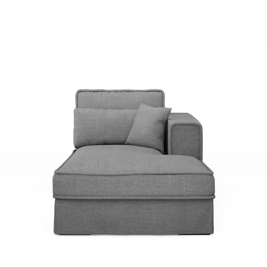 Metropolis Chaise Longue Rechts, Baumwolle Grey