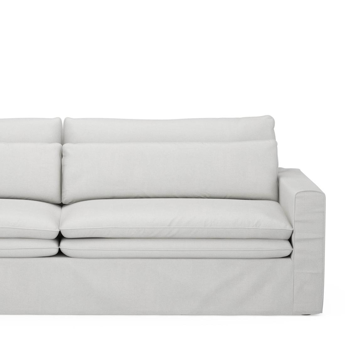 Continental Sofa 3,5 Seater, washed cotton, ash grey
