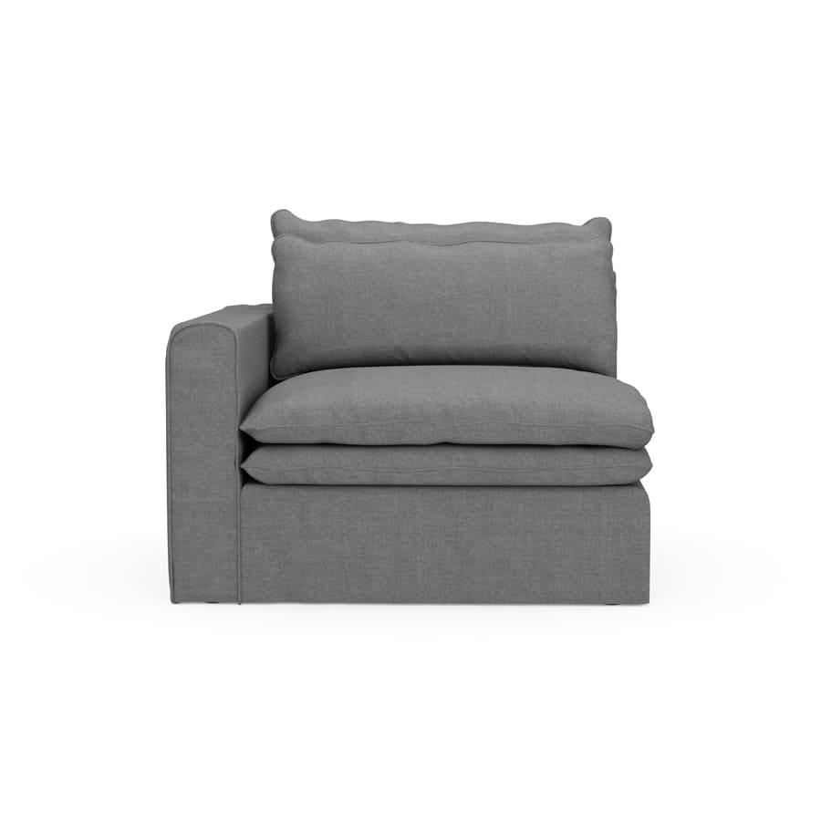 Continental Corner Left,  washed cotton, grey