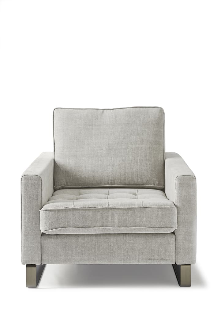 West Houston Sessel, Baumwolle Ash Grey