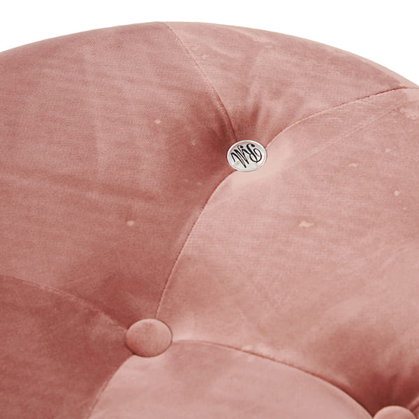Bowery Footstool Velvet III Rose Stain