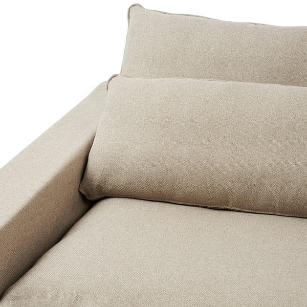 Continental Sofa 3,5 Seater, washed cotton, stone